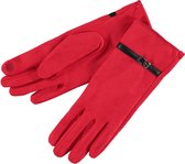 About Accessories - Dames handschoenen van imitatie suede - Winter - Rood