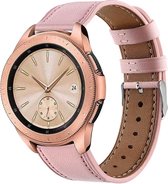 Leer Smartwatch bandje - Geschikt voor  Samsung Galaxy Watch 42mm bandje leer - roze - Horlogeband / Polsband / Armband