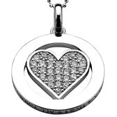 ZINZI zilveren hanger hart wit 25mm LOVEH03