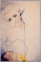 JUNIQE - Poster met kunststof lijst Aquarel mode-illustratie -30x45