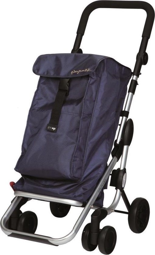 Playmarket Boodschappentrolley Go Up Navy 4 wielen - 40 L Inhoud - inklapbaar - Extra vriesvak