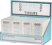 Display tissues (24) God bless you black/blauw