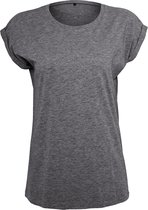 Build Your Brand Dames/Dames Verlengd Schouder T-Shirt (
Charcoal (Heather))