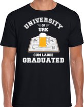 Studenten carnaval t-shirt zwart university of Urk voor heren 2XL