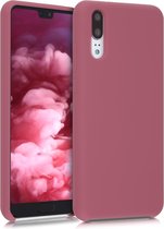 kwmobile telefoonhoesje voor Huawei P20 - Hoesje met siliconen coating - Smartphone case in donkerroze