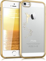 kwmobile hoesje voor Apple iPhone SE (1.Gen 2016) / 5 / 5S - backcover voor smartphone - Fee design - goud / transparant