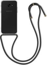 kwmobile telefoonhoesje compatibel met Samsung Galaxy A5 (2017) - Hoesje met koord - Back cover in zwart / transparant