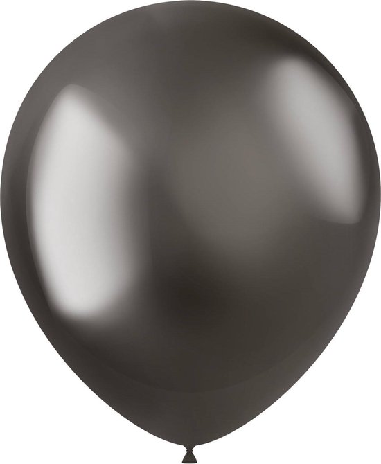 Folat - Gemar ballonnen Intense chrome grey 33 cm -10 stuks