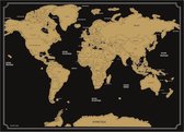 Decopatent® Kras wereldkaart XL Deluxe - Scratch map wereldkaart - Muur Scratchmap - Scratch art wereld kaart - 82 x 59 Cm - Zwart