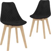 vidaXL Eetkamerstoelen 2 st fluweel zwart