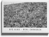 Walljar - Poster Ajax - Voetbalteam - Amsterdam - Eredivisie - Zwart wit - AFC Ajax - Real Zaragoza '87 - 70 x 100 cm - Zwart wit poster