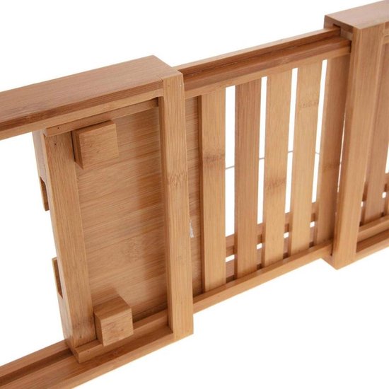 Luxe bamboe badplank uitschuifbaar/verstelbaar 70-105 x 22 x 4 cm - Houten plank voor het bad - 5five