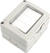 Wisselschakelaar - Aigi Focky - Opbouw - Drie Schakelaars -  Waterdicht IP55 - Grijs - BES LED