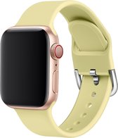 Apple watch bandje silicone met D sluiting 42mm-44mm geel small Watchbands-shop.nl