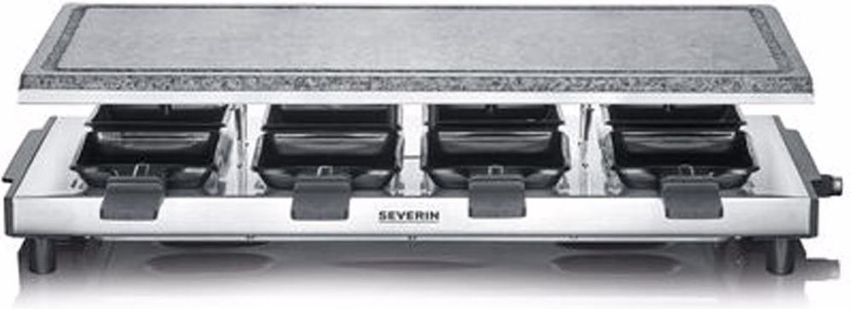 Severin RG 2374 - Raclettegrill - met natuurlijke grillsteen - zilver