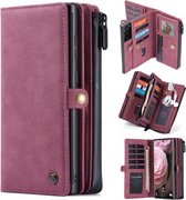 CASEME Luxe Multi Portemonnee hoesje voor de Samsung Galaxy S21 Plus - rood