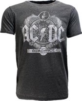 AC/DC Black Ice Burn Out Style T-Shirt Grijs - Officiële Merchandise