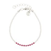 Mint15 Armband 'Little Faceted Beads - Ruby Garnet' - Zilver