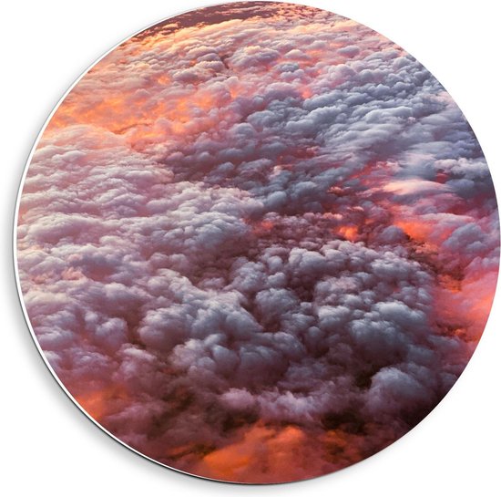 Forex Wandcirkel - Mooie Wolken in de Lucht - 40x40cm Foto op Wandcirkel (met ophangsysteem)