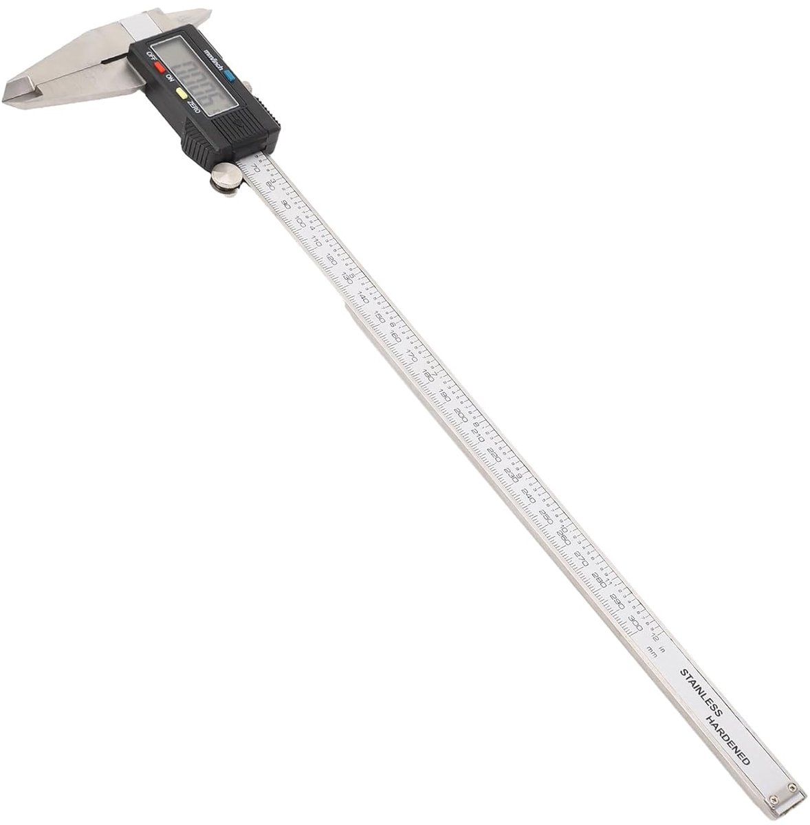 Digitale Schuifmaat 12 inch - 300 mm - gehard roestvrij staal - LCD-display - meetbereik 0-300 mm - voor nauwkeurige metingen van kleine machineonderdelen