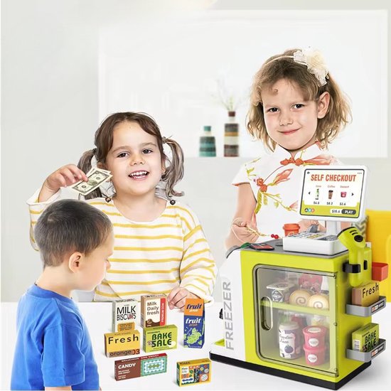 Kassa Supermarkt Speelset Voor Kinderen | Interactieve Winkel Met Scanner Mandje En Nepgeld Educatief Rollenspel Speelgoed Kassa Supermarkt Speelset Voor Kinderen | Interactieve Winkel Met Scanner Mandje En Nepgeld Educatief Rollenspel Speelgoed