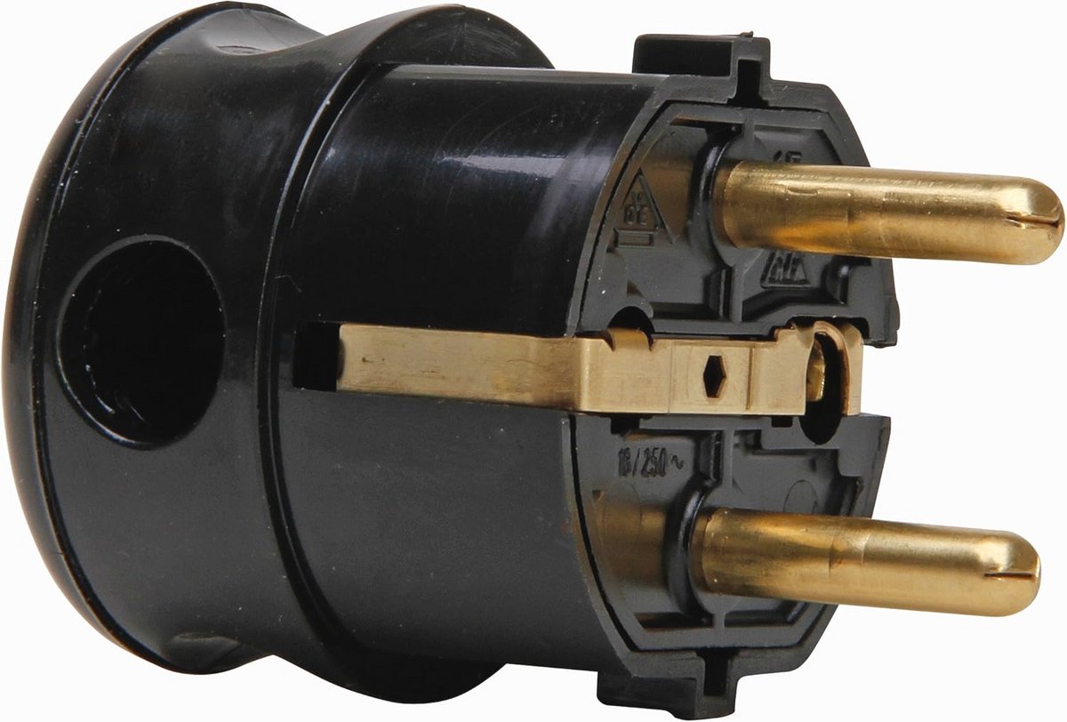Geared contact-hoekstekker zwart 1 stuk IP44