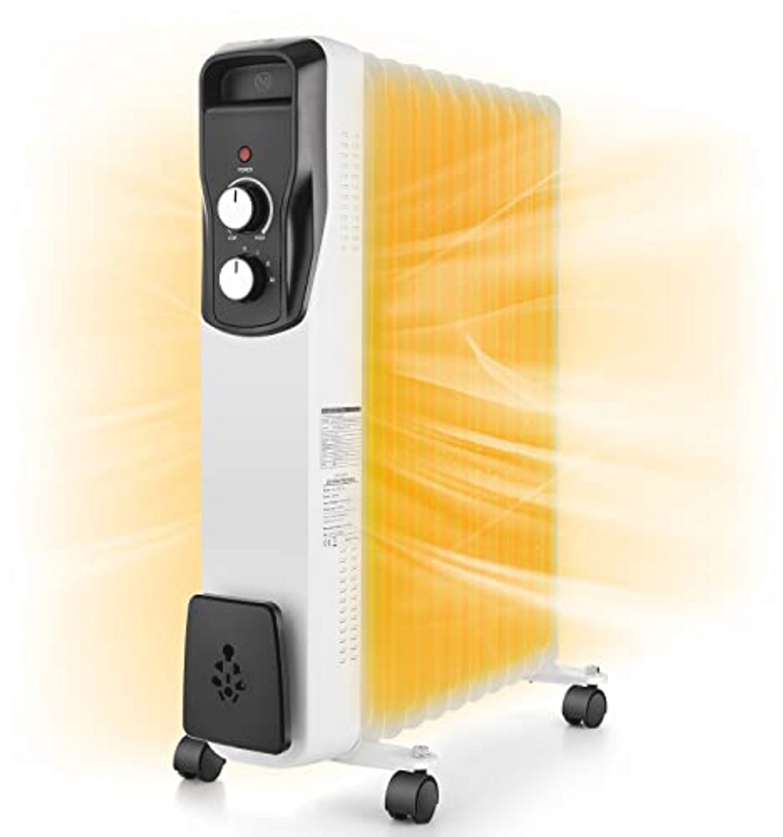 Energiebesparende elektrische olieradiator 2500 W met variabele thermostaat en 3 warmtestanden
