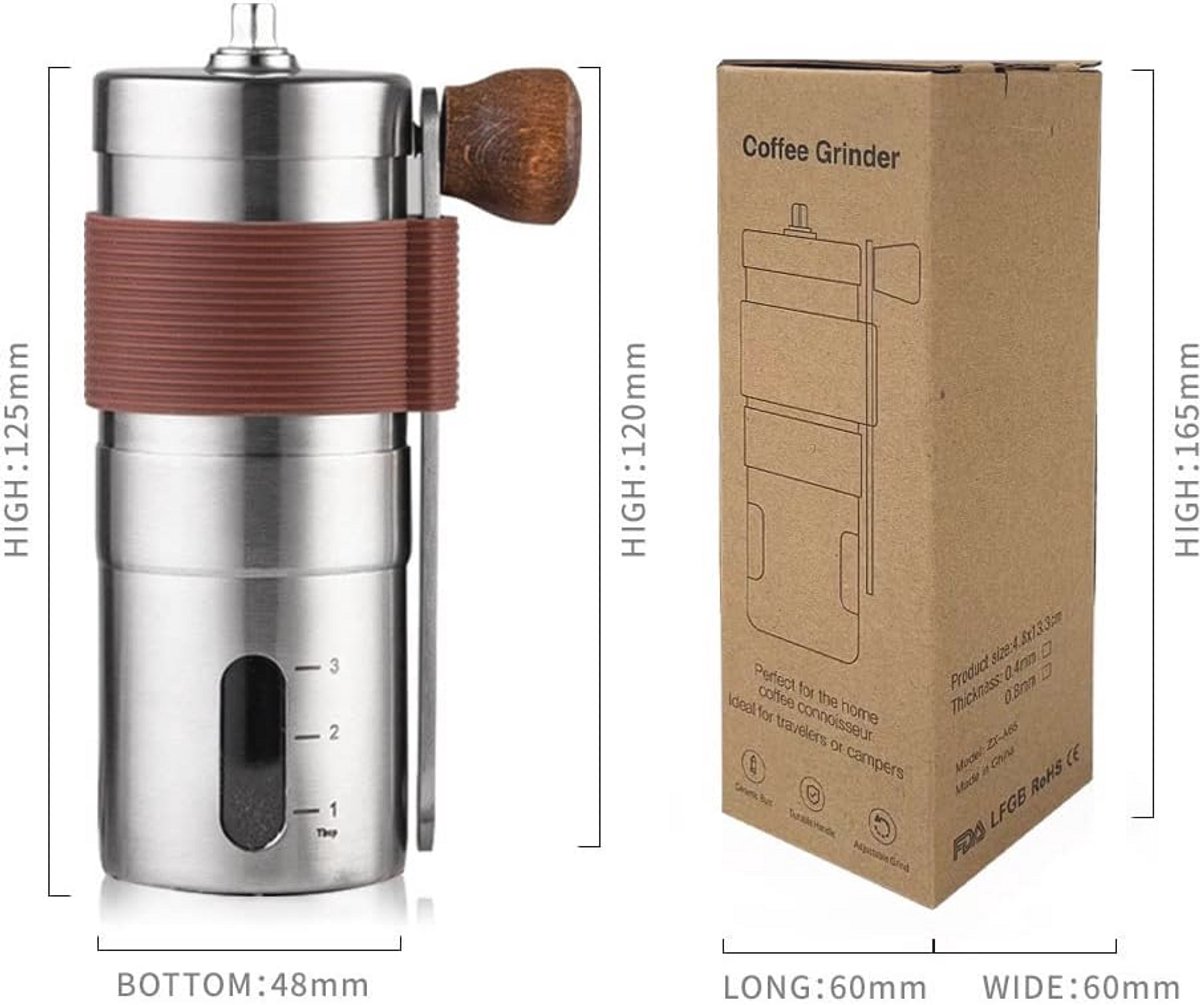 Mini handmatige koffiemolen met verstelbare maalinstelling en keramische slijpschijf