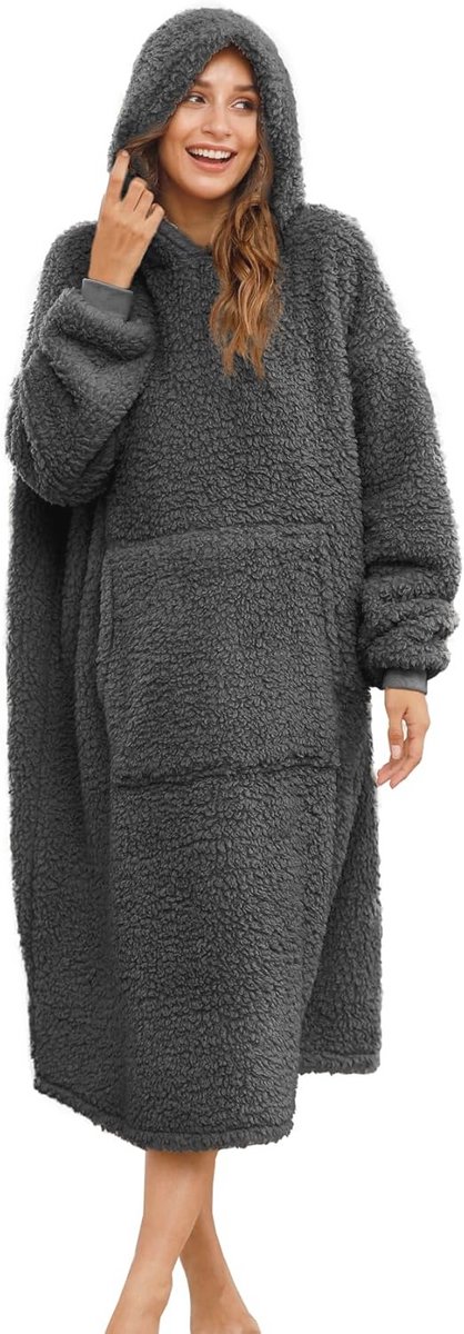 Oversized Sherpa-deken met Capuchon - Comfortabele en Warme Deken voor Dames en Heren