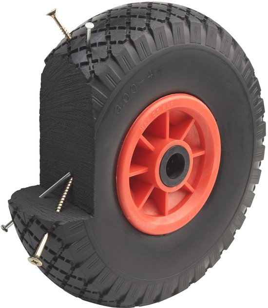 kruiwagenwiel - 4.80/4.00-8 - massief rubber - 39 cm - antilek - tot 100 kg - zwart-rood van Merkloos	 — afbeelding 3