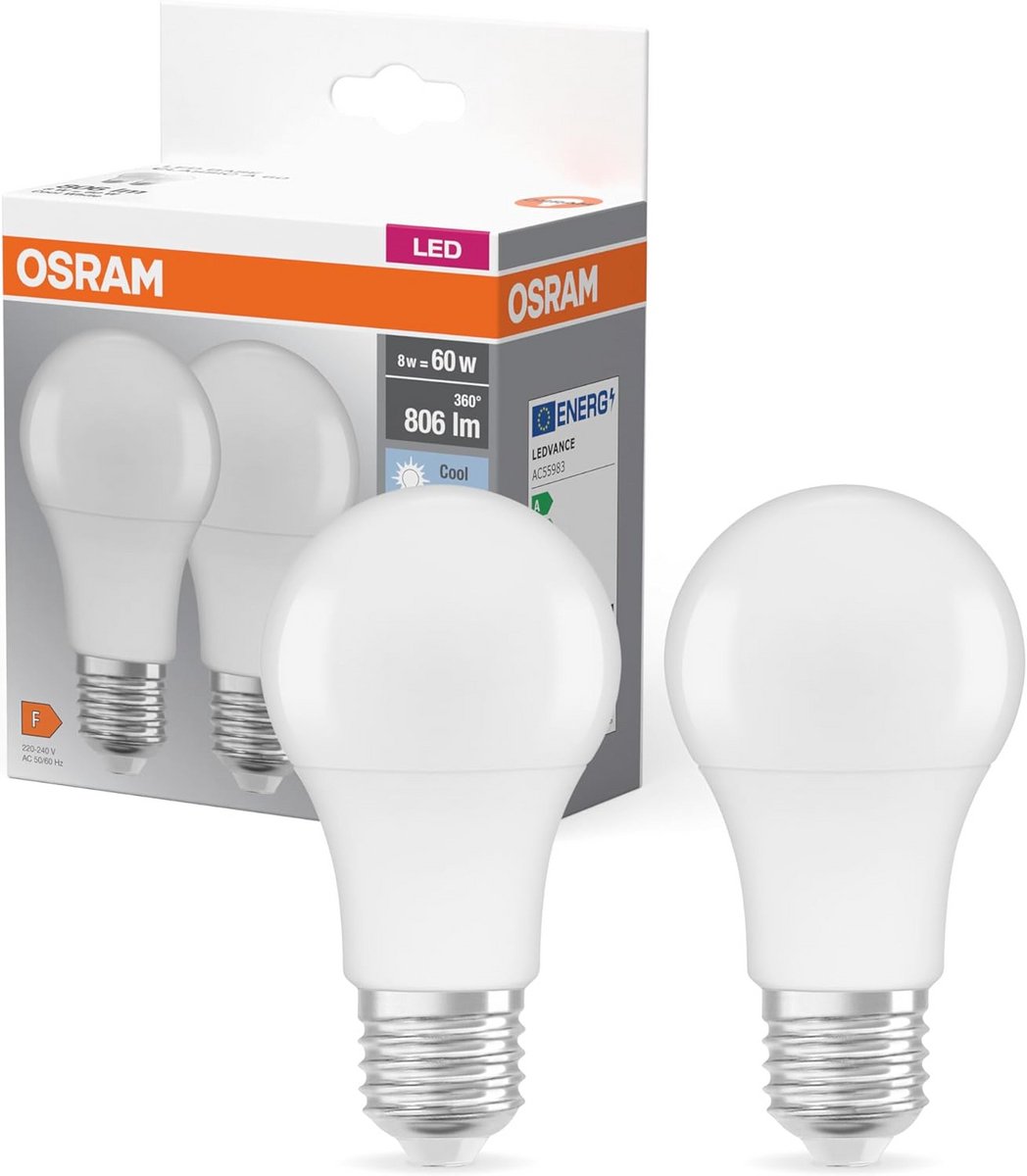 LED lamp E27 Koel wit 4000K 8,50W Dimbaar Energiezuinig