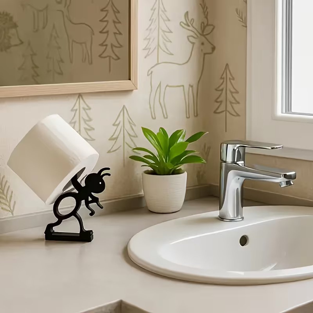 Mieren Toiletrolhouder - 2 stuks - Toiletpapier - Deco Zwart - toiletrolhouder - toilet Reserverolhouder - decoratie - toilet - badkamer - verjaardag - cadeau