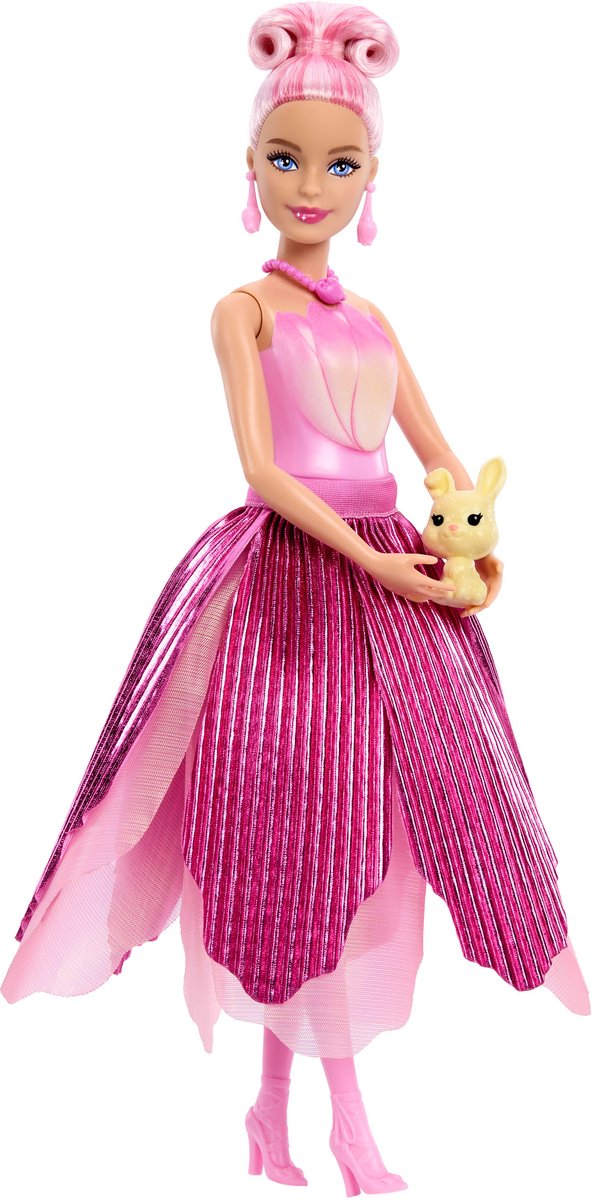 Barbie Petal Pop Geparfumeerde Modepop - Roze Tulpenjurk van Merkloos — afbeelding 4