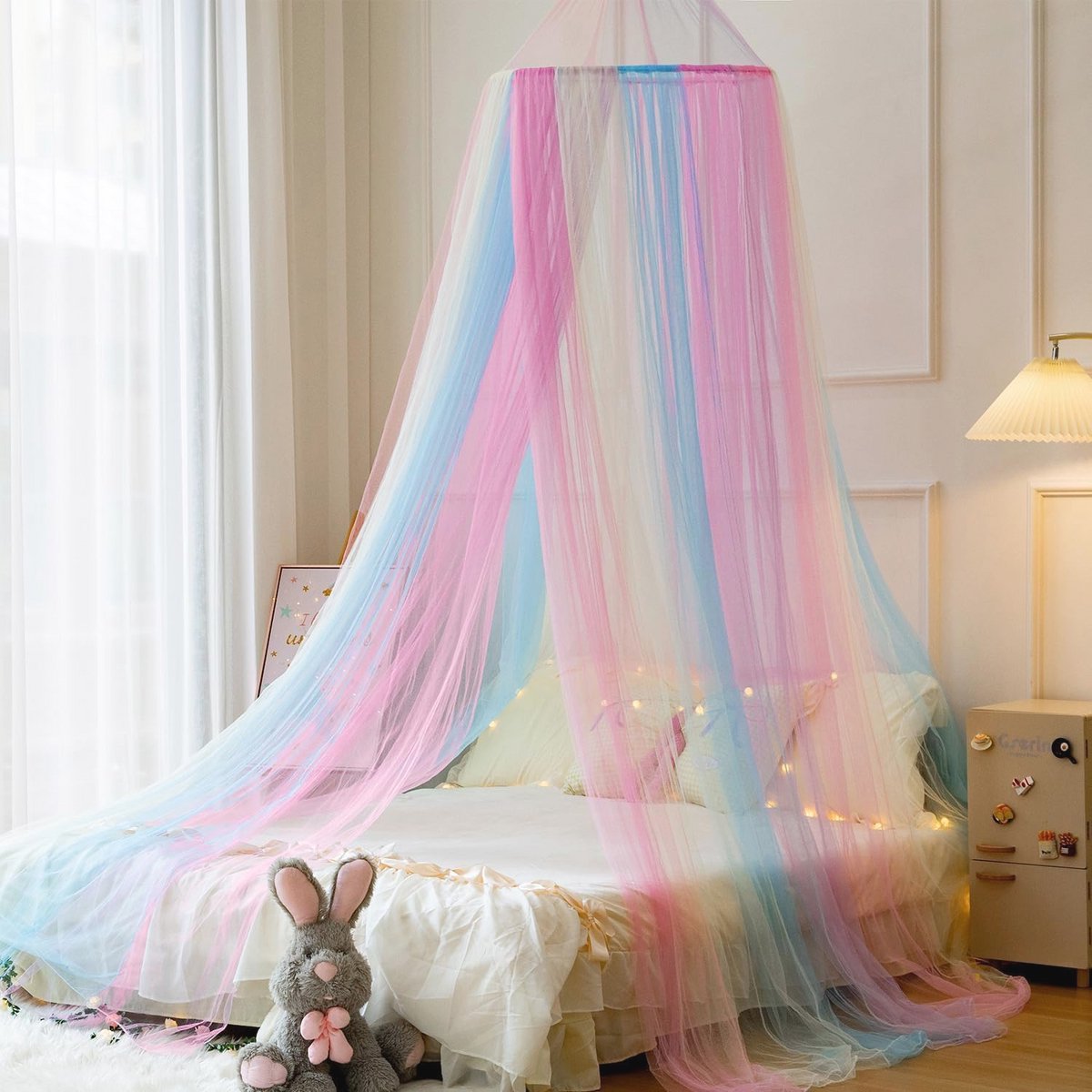 Premium Kinderbedhemel met Muggennet - Ademend Stof voor Wieg en Kinderbed