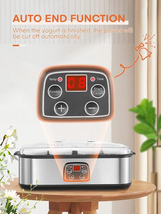 Yoghurt Maker met 8 Glazen - Perfect voor Zelfgemaakte Gezonde Yoghurt van Merkloos — afbeelding 5