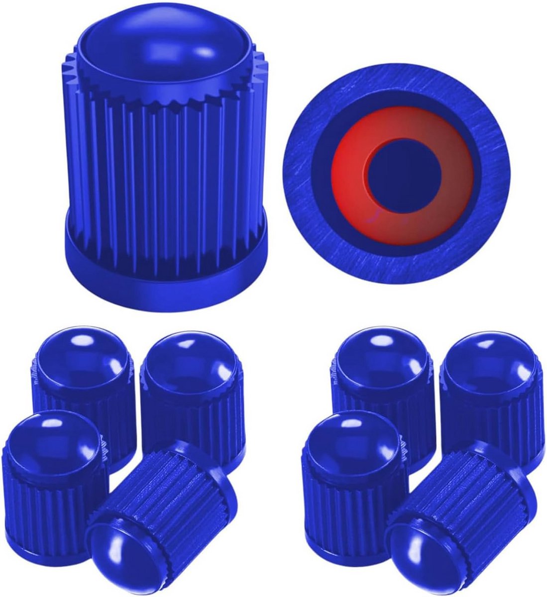 Universele ventieldoppen 10 stuks – Duurzame ventielbeschermers voor Schrader-ventielen – Geschikt voor auto, SUV, motor en fiets – Stofdicht (Blauw)