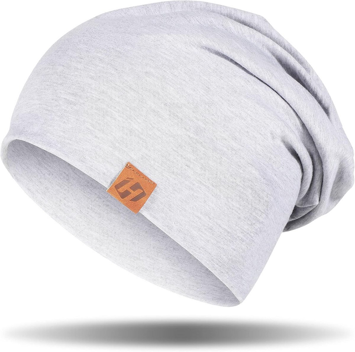 Lichte en zachte unisex slouch beanie muts voor dames en heren - Lichtgrijs