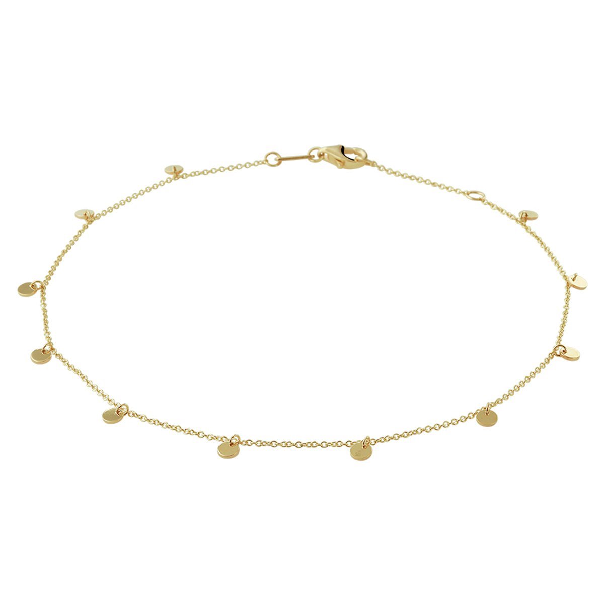 14K Geelgouden enkelbandje rondjes 1,0 mm 24 - 26 cm 4020725