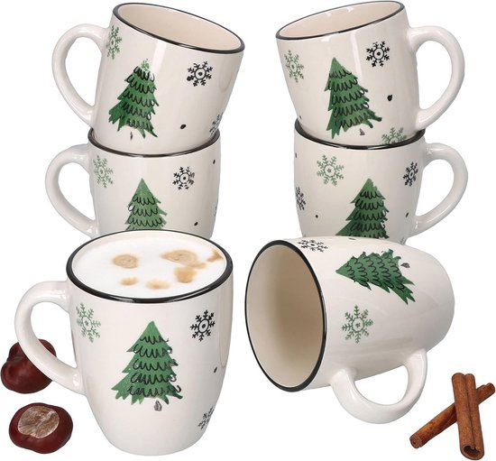 MamboCat Christmas Tree Set of 6 Coffee Cups | 300 ml | for