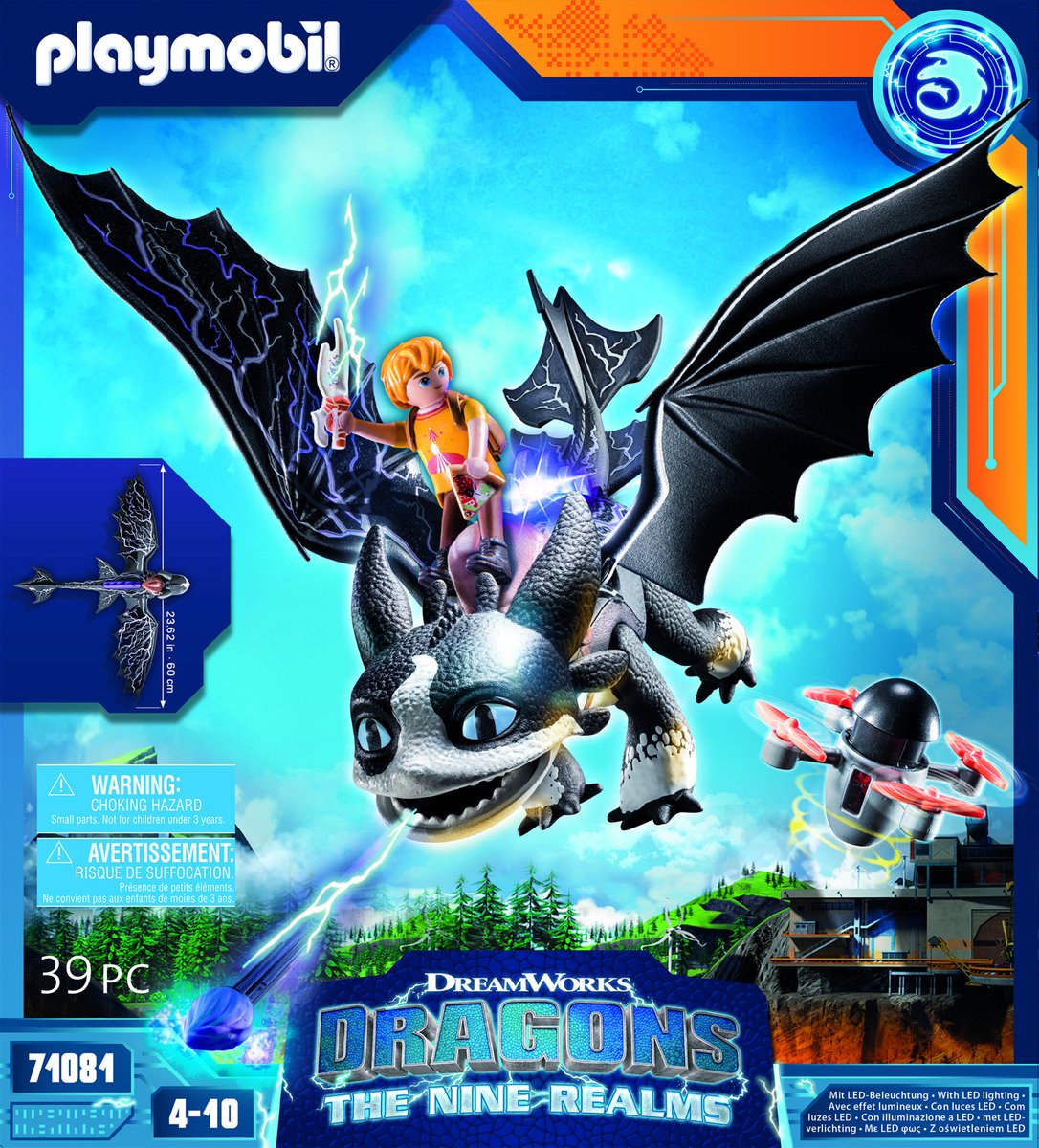 Dragon Jouet DreamWorks Dragons, Grande Figurine WU Et Wei Et Jun The Nine Figurines Dragons