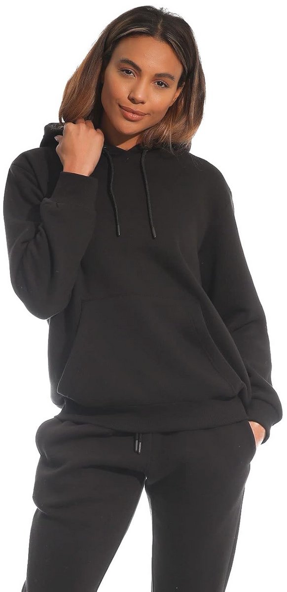Zacht Aanvoelende Loungewear Met Capuchon Voor Dames - Stijlvolle Hoody in Zwart