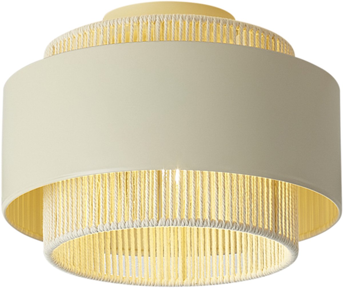 QAZQA kora - Moderne Plafondlamp - 1 lichts - Ø 30 cm - Beige - Woonkamer | Slaapkamer | Keuken