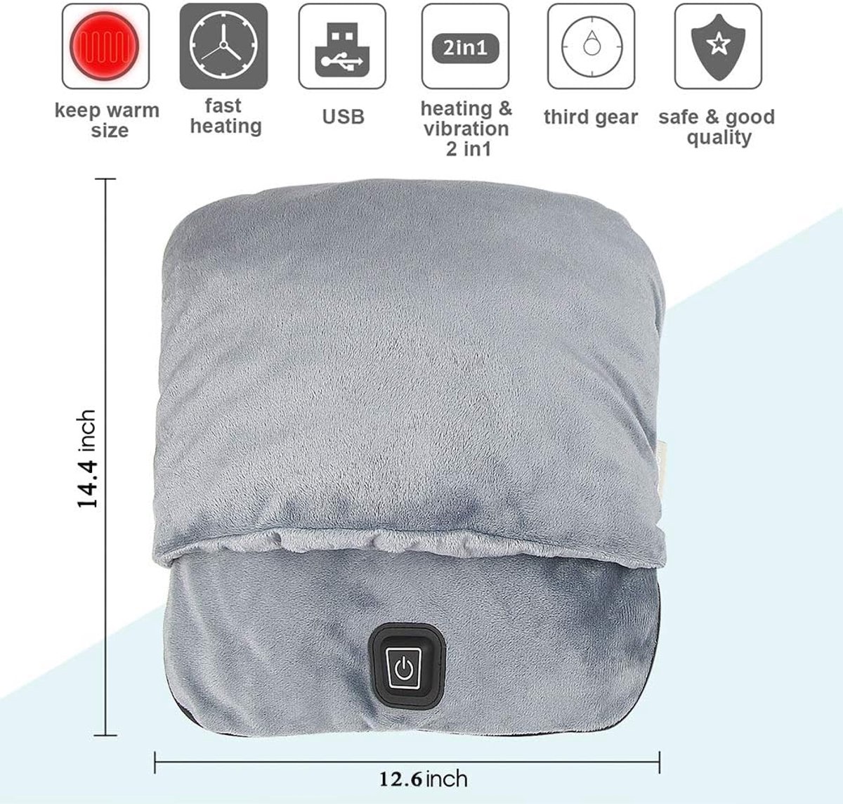 Elektrische Voetenverwarmer voor Warme Voeten met Massage Vibratie en Verwarming Zachte Pluche USB Snel Verwarmen Verlicht Voetpijn voor Vrouwen en Mannen — cadeau in Verzorging - foto 2