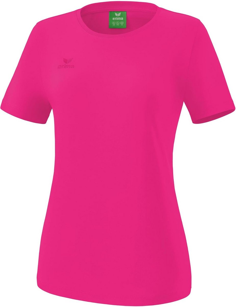 Dames Sport T-shirt Kort Zacht Katoen Basic Roze Fitness Top