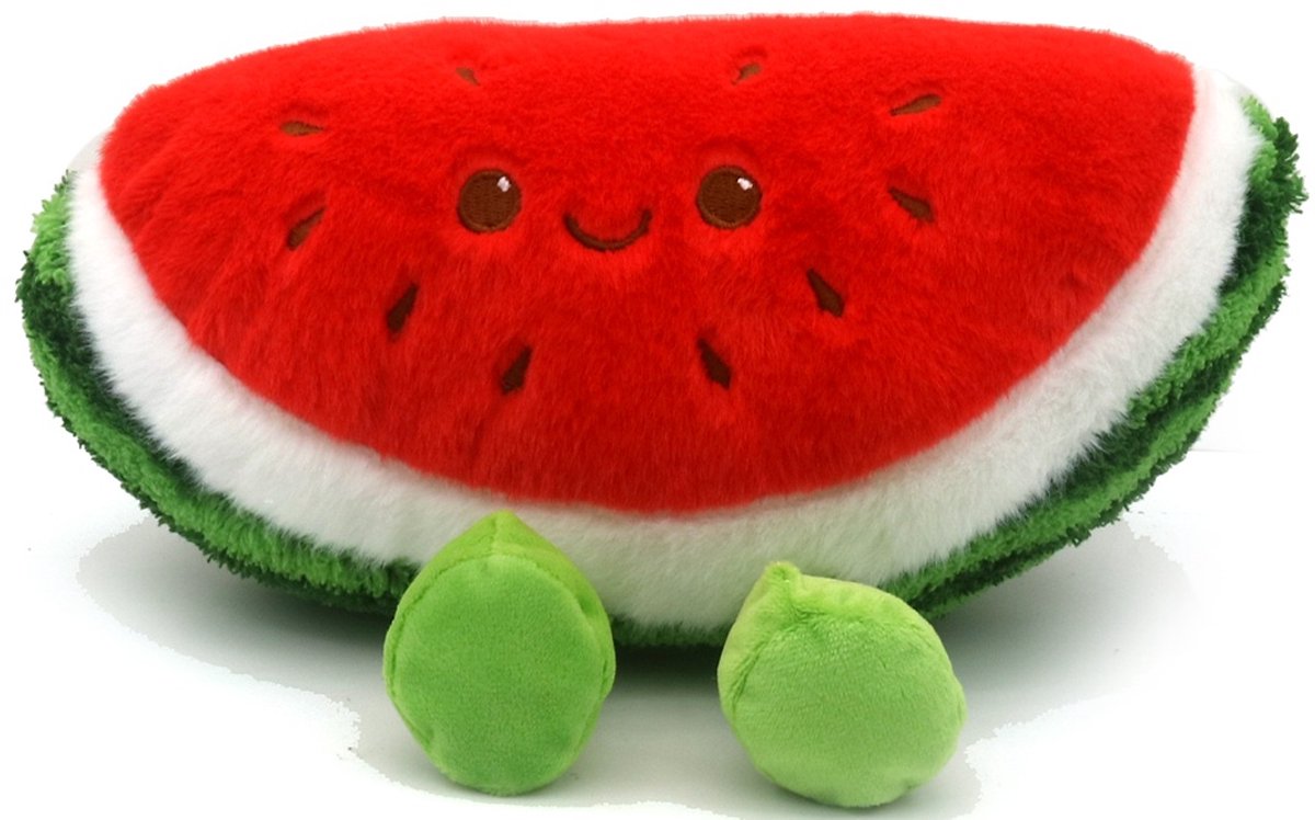 Pluche knuffel - watermeloen - 24 cm