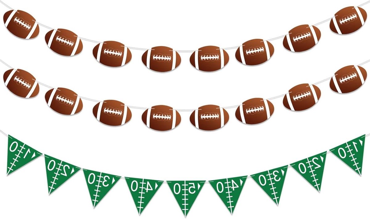 Feestdecoratie voetbal thema - Voetbal banner, opknoping decoratie - Sport thema verjaardag.