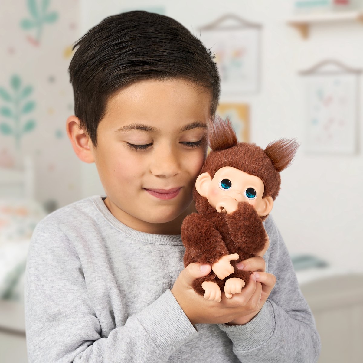 Little Live Pets - My Baby Monkey minis 'Chikki Cherry' baby-aapje - Interactieve pluchen knuffel — cadeau in Spellen & Speelgoed - foto 3