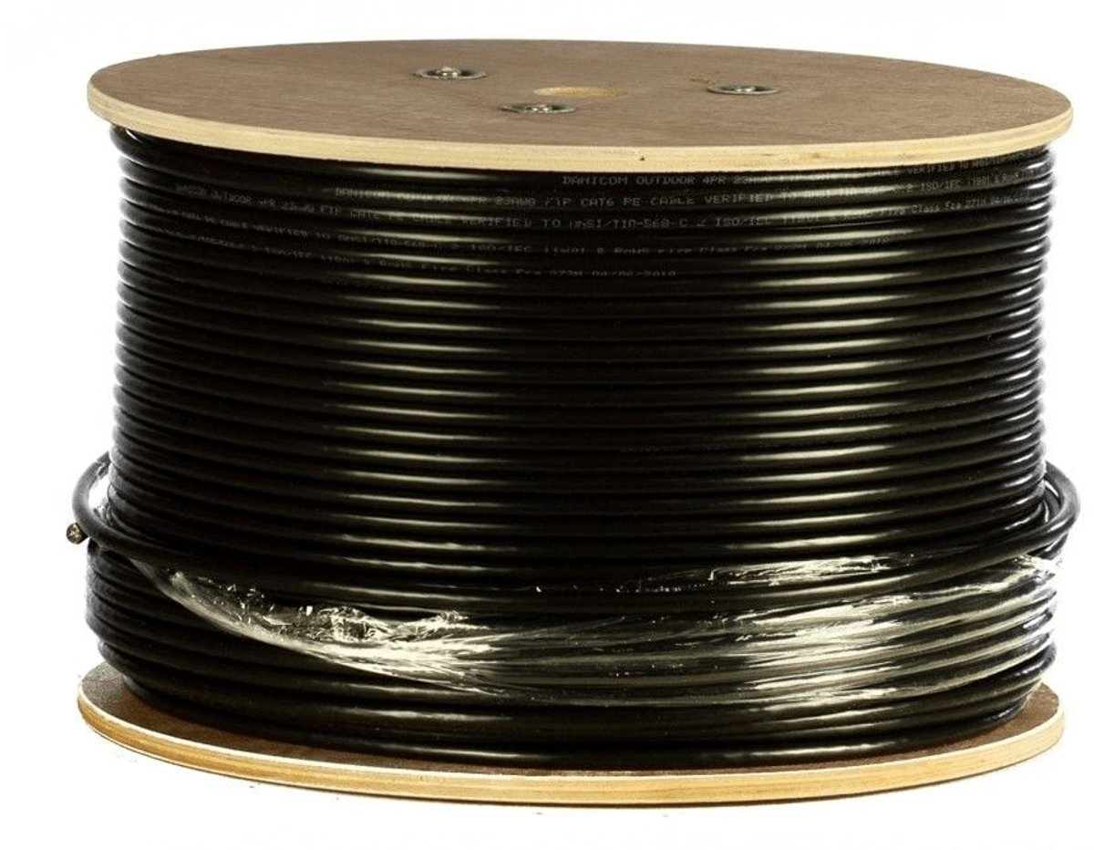 DANICOM CAT7 S/FTP 305 meter Buitenkabel op rol stug - PE (Fca)