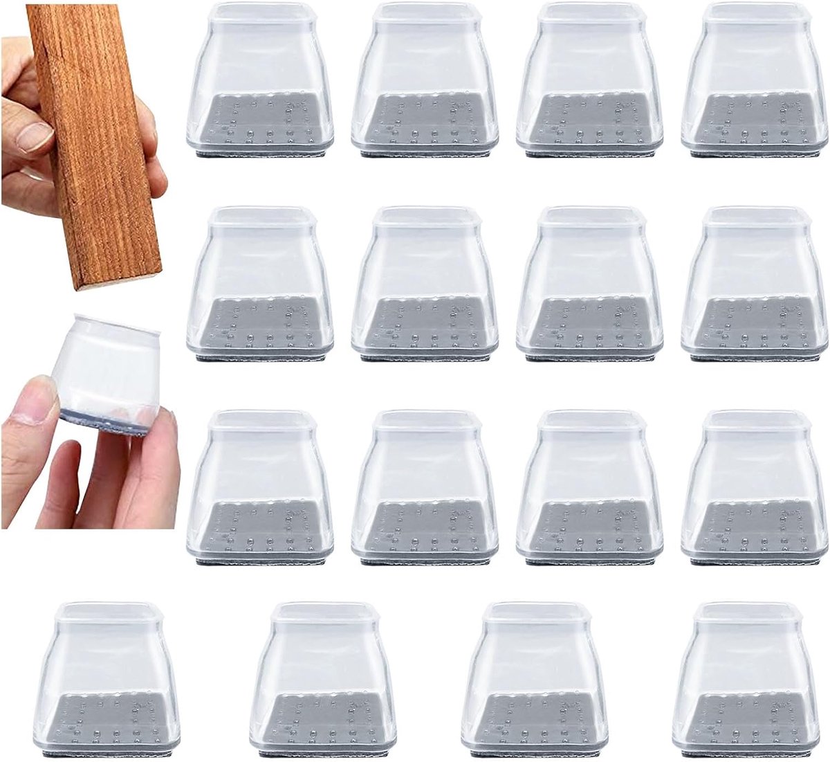Famanu – Stoelpootbeschermers - siliconen stoelpootbeschermers - stoelpootbeschermhoezen met vilten pads voor bescherming van hardhouten tegels - laminaatvloeren - meubels - geen krassen en geen