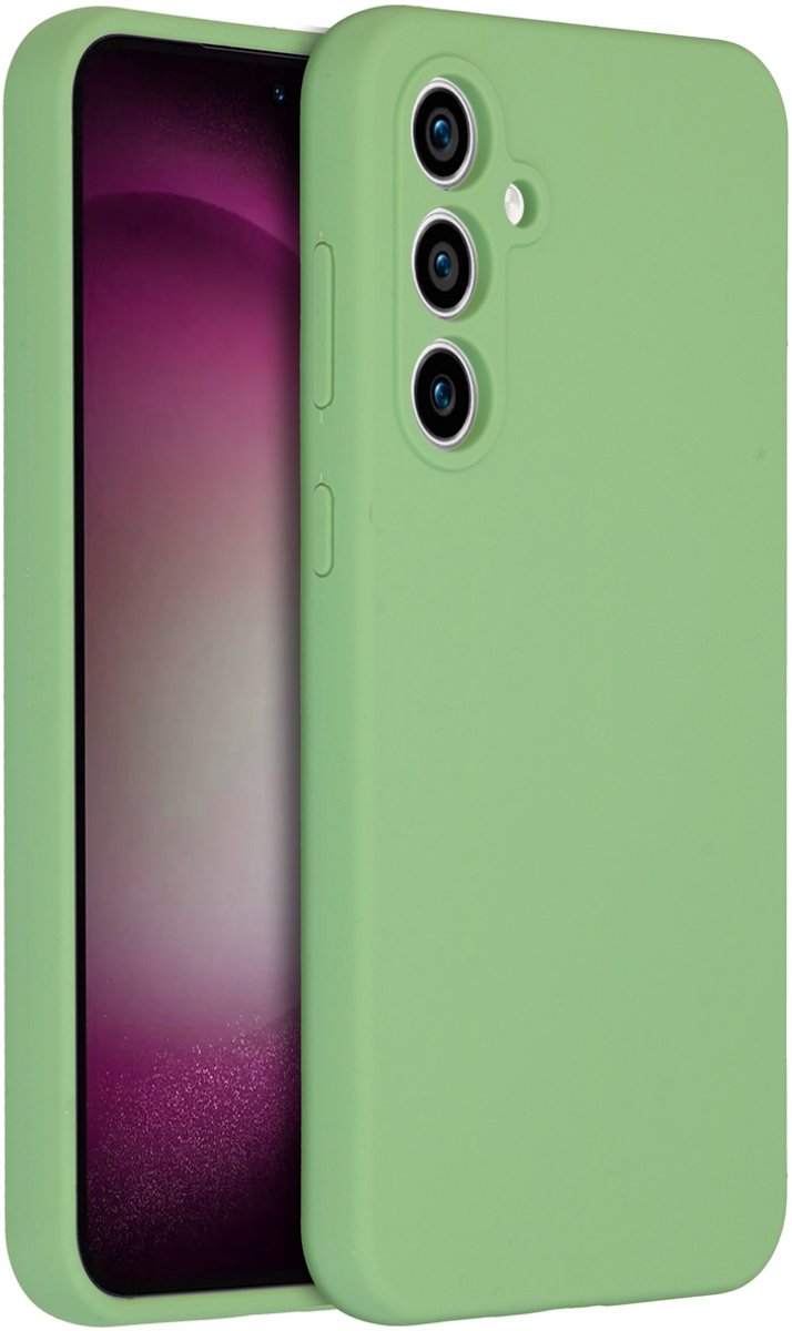 Accezz Hoesje - Geschikt voor Samsung Galaxy S23 FE - Liquid Silicone Backcover - Groen